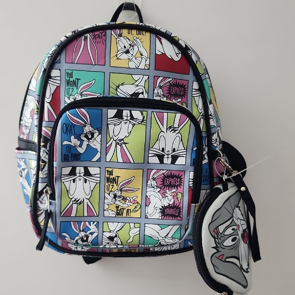 Warner Bros. Handbags - Warner Bros. Looney Tunes Navy and Cream Backpack Interior Label